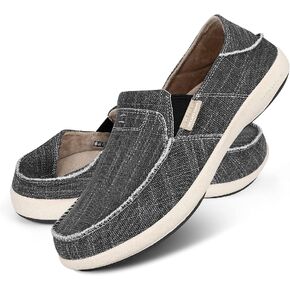 حذاء سهل الارتداء للرجال، حذاء بدون كعب من القماش لالتهاب اللفافة الأخمصية مع دعم للقوس، حذاء كاجوال لتقويم العظام غير قابل للانزلاق مع نعل مطاطي in Kuwait