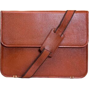 شنطة كروس من الجلد من اوربان ليذر للسفر والمكتب واللابتوب والكلية والجامعة للرجال والنساء، لون بني عتيق، مقاس L 15 انش، بني, بني, Compact size 15x11x4 inch fits all in Kuwait