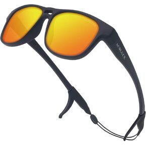 ACBLUCE Kids Sunglasses TPEE Unbreakable Frame Polarized Sports Glasses with Adjustable Strap For Boys Girls Age 3-10