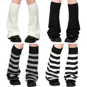 Silicherry 4 Pairs Leg Warmers Kawaii Leg Warmers Y2k Flared Leg Warmers Gyaru Clothes Goth Lolita Accessories for Women Girl in Kuwait