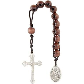Rosary Beads for Men or Women, Pray, Fast, Give, Lenten One Decade Good Deed Rosaries, with Silver Tone Plated Crucifix and Miraculous Medal Dangle, 9 Inches in Kuwait