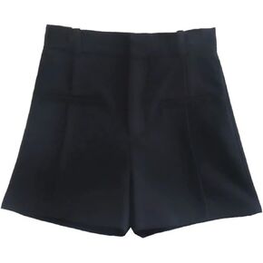 شورت نسائي عالي الخصر شورت واسع الساق مصمم بسحاب متين للعمل مكتب مع جيب in Kuwait