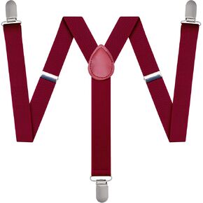 حمالات بورغندي للرجال - مقاس قابل للتعديل مرن بعرض 1 انش على شكل حرف Y للنساء والرجال، مشابك شديدة التحمل, عنابي in Kuwait
