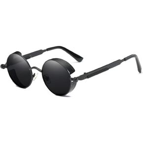 Dollger Vintage Steampunk Retro Metal Round Circle Frame Sunglasses in Kuwait