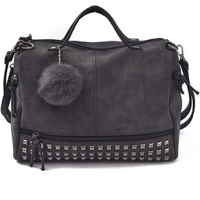 Pahajim Womens Studded Tote Handbags Top Punk Casual Shoulder Bags Hobo Rocker Satchel Purse in Kuwait