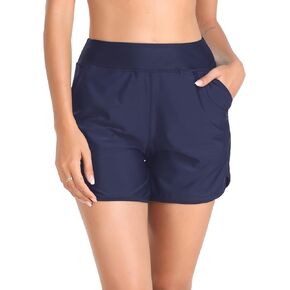 Colloyes Women's High Waisted Board Shorts UV Sun Protection Beach Shorts Quick Dry Athletic Swim Shorts