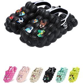 Bubble Slides for Kids, Funny Massage Kids Bubble Ball Slides with charms,Toddler Diy Charms Massage Slippers Adjustable Elastic Band Kids Sandals for Indoor Outdoor Non-Slip Thick Sole Shower Shoes