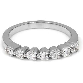 ألماس صديق 1/2 قيراط | ذهب أبيض أو وردي عيار 14 قيراط، وفضة إسترلينية عيار 925 | مختبر معتمد نما 7 أحجار نصف خاتم الماس الأبدي | قطع الماس المستديرة الرائعة in Kuwait