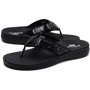SOLLBEAM Womens Original Orthotic Comfort Thong Style Flip Flops Sandals With Arch Support Heel Cup