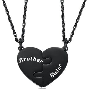 Ralukiia Mother and Son Heart Matching Necklace Set for 2 - Son to Mom Mother's Day Gifts - Mother to Boys Graduation Back to School Birthday Jewelry in Saudi Arabia