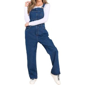 BZB Women's Denim Overalls Adjustable Strap Stretch Baggy Overalls Cotton 90s Overalls Denim Bib Overalls Jumpsuits 4-16