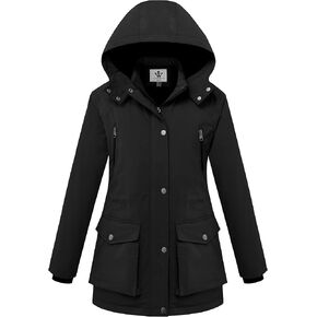WenVen Women's Waterproof Winter Coats Warm Thicken Puffer Jackets with Detachable Hood in Kuwait