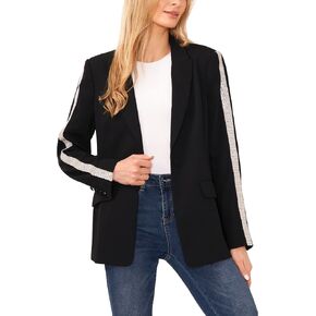 CeCe Rhinestone Trim Blazer Rich Black LG in Saudi Arabia