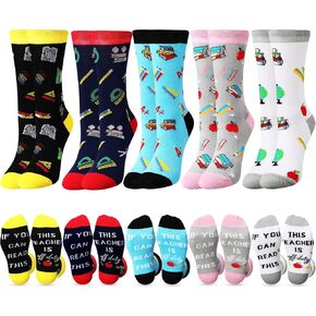 Sintuff 5 Pairs Novelty Teacher Socks Graduation Appreciation Gifts If You Can Read This Teacher Is off Duty Socks Thank You Graduation Gift Socks for Birthday Graduation Party in Saudi Arabia