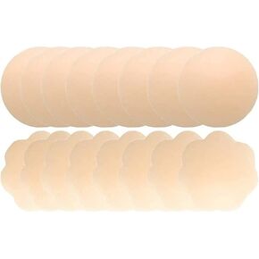 8 أزواج من أغطية الحلمات من QUXIANG للنساء قابلة لإعادة الاستخدام من السيليكون اللاصق، أغطية بدون حلمات بتلات مستديرة مع صندوق سفر بيج in Kuwait