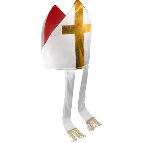Adult Bishop Hat - Catholic Cardinal Priest Pope Hats - Saint Mitre Halloween Costume Accessory