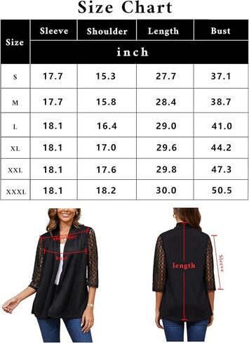 سترة نسائية من نسيج الوافل بأكمام دانتيل رقيقة 3/4، صيفية خفيفة الوزن ومسامية، متوفرة من S-XXXL in Kuwait