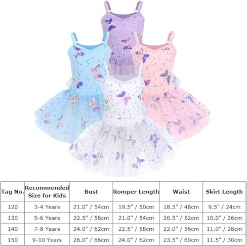 IBTOM CASTLE Kids Girls Dance Tutu Leotard with Ruffle Tulle Flower Ballet Dress for Toddler Gymnastics Skirted Dancewear in Saudi Arabia