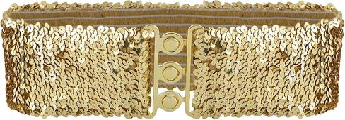 Anna-Kaci Women's Sparkly Glitter Sequin Wide Stretch Elastic Belt Accessory in Saudi Arabia