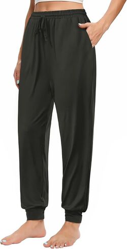 UMMISS Womens Sweatpants High Waisted Yoga Pants with Pockets Elastic Drawstring Joggers Athletic Pants Stretch Sweat Pants in Kuwait
