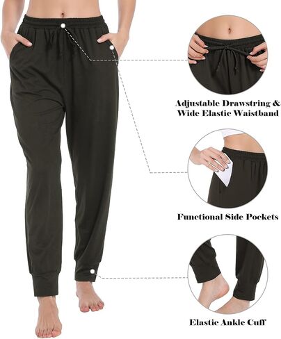 UMMISS Womens Sweatpants High Waisted Yoga Pants with Pockets Elastic Drawstring Joggers Athletic Pants Stretch Sweat Pants in Kuwait
