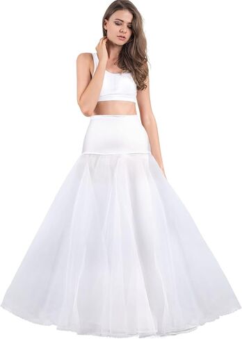 ميلي ميو تنورة على شكل كامل قابل للتعديل عند الخصر وتنورة حلقية للكرة، تنورة داخلية لفستان الزفاف، ابيض، مقاس واحد, أبيض, One Size in Kuwait