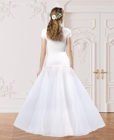 ميلي ميو تنورة على شكل كامل قابل للتعديل عند الخصر وتنورة حلقية للكرة، تنورة داخلية لفستان الزفاف، ابيض، مقاس واحد, أبيض, One Size in Kuwait