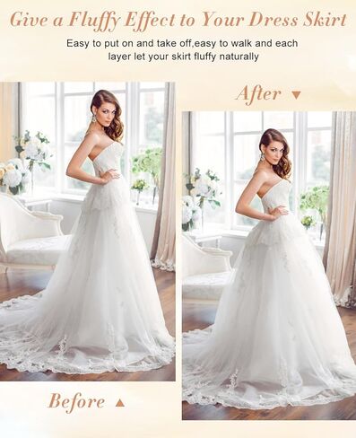 ميلي ميو تنورة على شكل كامل قابل للتعديل عند الخصر وتنورة حلقية للكرة، تنورة داخلية لفستان الزفاف، ابيض، مقاس واحد, أبيض, One Size in Kuwait