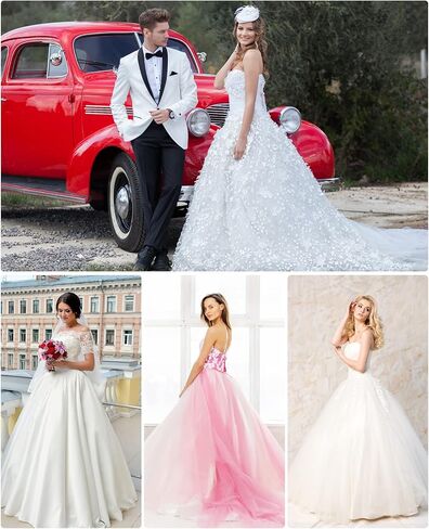 ميلي ميو تنورة على شكل كامل قابل للتعديل عند الخصر وتنورة حلقية للكرة، تنورة داخلية لفستان الزفاف، ابيض، مقاس واحد, أبيض, One Size in Kuwait