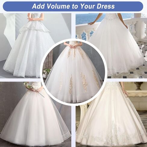 ميلي ميو تنورة على شكل كامل قابل للتعديل عند الخصر وتنورة حلقية للكرة، تنورة داخلية لفستان الزفاف، ابيض، مقاس واحد, أبيض, One Size in Kuwait