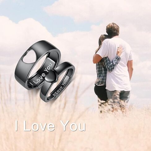 Couple Ring for Lovers 925 Sterling Silver promise rings for couples Adjustable Heart Matching Rings I Love You Wedding Ring in Saudi Arabia