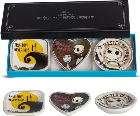 Disney Tim Burton's Nightmare Before Christmas Trinket Tray Set, Ceramic - 3 Piece Mini Jewelry Dish Gift Set in Saudi Arabia