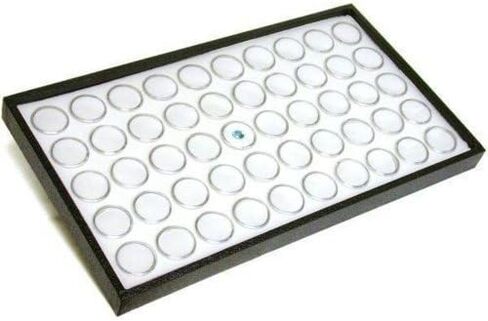 50 White Foam Gem with Stackable Tray for Gemstones, Watch Parts, Jewelry Findings Storage Organizer. Free Jewelry Polishing Cloth in Saudi Arabia