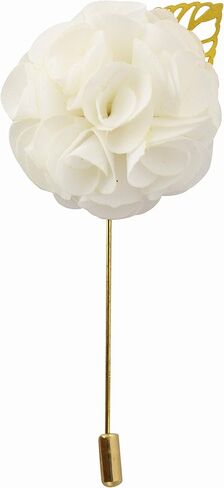 Knighthood White Bunch Flower With Golden Leaf Lapel Pin Badge Coat Suit Jacket Wedding Gift Party Shirt Collar Accessories Brooch in Saudi Arabia