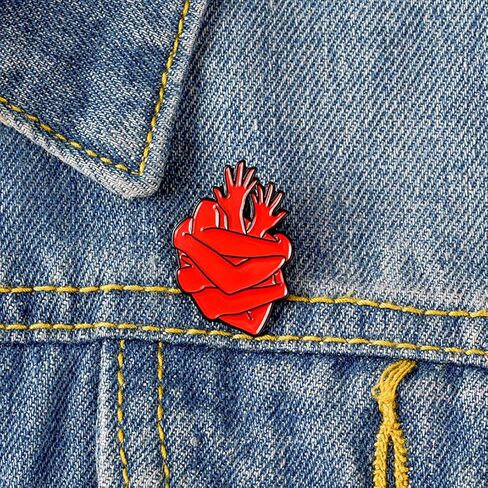 ROSTIVO Enamel Pins for Backpacks Heart Pin Funny Enamel Lapel Brooch Pin Badge for Men Women Boys Girls Cardiac Organ Cute Aesthetic Pin for Hat Bag in Saudi Arabia
