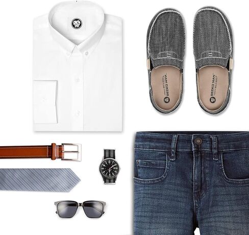 حذاء سهل الارتداء للرجال، حذاء بدون كعب من القماش لالتهاب اللفافة الأخمصية مع دعم للقوس، حذاء كاجوال لتقويم العظام غير قابل للانزلاق مع نعل مطاطي in Kuwait