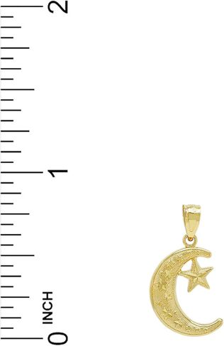 Charm America - Gold Moon and Star Charm - 10 Karat Solid Gold in Saudi Arabia