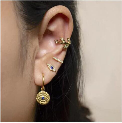 22 قطعة من الأقراط الغضروفية المطلية بالذهب عيار 18 قيراط للنساء والفتيات، متعددة الأنماط، اصنعها بنفسك على طريقتك in Kuwait