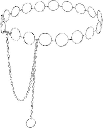 AMYGEM Multilayer Metal Waist Chain Belt for Women, Adjustable Women Long Belt Body Belly Jewelry for Dresses Jeans Trousers in Kuwait