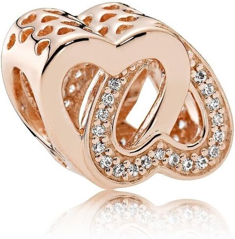 PANDORA Jewelry Entwined Hearts Cubic Zirconia Charm in Rose in Saudi Arabia
