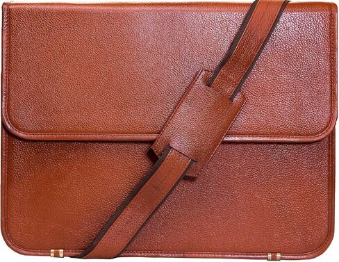 شنطة كروس من الجلد من اوربان ليذر للسفر والمكتب واللابتوب والكلية والجامعة للرجال والنساء، لون بني عتيق، مقاس L 15 انش، بني, بني, Compact size 15x11x4 inch fits all in Kuwait