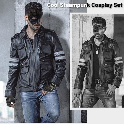 إكسسوارات أزياء IncreDecor Steampunk للرجال - قناع Steampunk وقفازات Punk، مناسبة لحفلات الهالوين التنكرية، Mardi Gras، Cosplay in Kuwait