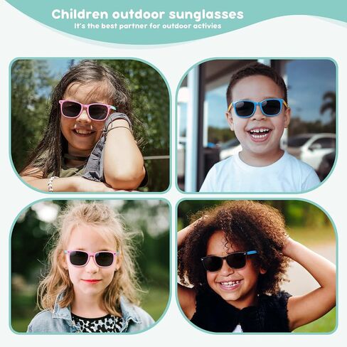 zeoxie Kids Sunglasses Polarized Sunglasses for Girls Boys Flexible Frame UV Protection Glasses Age 3-10 in Saudi Arabia