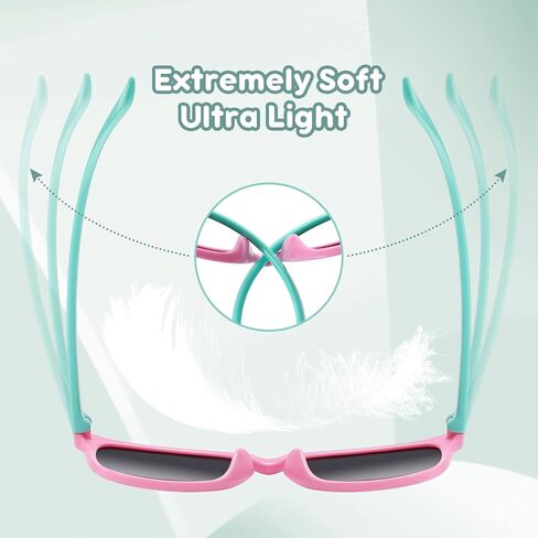 zeoxie Kids Sunglasses Polarized Sunglasses for Girls Boys Flexible Frame UV Protection Glasses Age 3-10 in Saudi Arabia