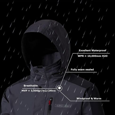 جاكيت معطف مطر رجالي من KAWAGARBO مقاوم للماء ومقاوم للرياح وجيد التهوية لصيد الأسماك والمشي لمسافات طويلة والصيد in Kuwait