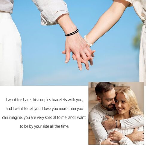 أساور للأزواج من NANOOER هدايا لصديقي وصديقتي ورفيق الروح للزوج والزوجة والخطيب والخطيبة، هدايا لها ولها في عيد الحب والذكرى السنوية والخطوبة وأعياد الميلاد وهدايا عيد الميلاد له ولها أساور متطابقة للأزواج in Kuwait