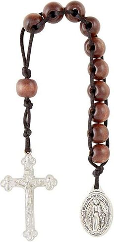 Rosary Beads for Men or Women, Pray, Fast, Give, Lenten One Decade Good Deed Rosaries, with Silver Tone Plated Crucifix and Miraculous Medal Dangle, 9 Inches in Saudi Arabia