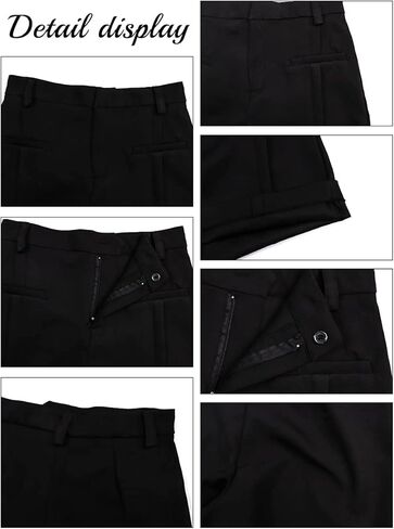 شورت نسائي عالي الخصر شورت واسع الساق مصمم بسحاب متين للعمل مكتب مع جيب in Kuwait