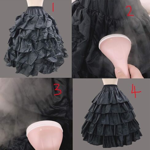 تنورة نسائية من Lanbaodress مكونة من 4 حلقات و5 كشكشة لحفلات الزفاف وتنورة داخلية (أبيض، أحمر، أسود). in Kuwait