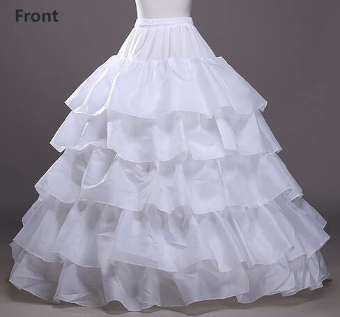 Albodanl Women's Hoop Petticoat Bridal Ball Gown Crinoline 4 Hoop 5 Ruffles Layers in Saudi Arabia